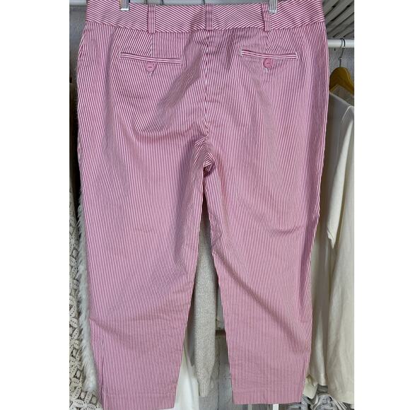 Talbots Women's Size 14 Pink and White Striped Signature Ankle Pants #0466 - Picture 3 of 10